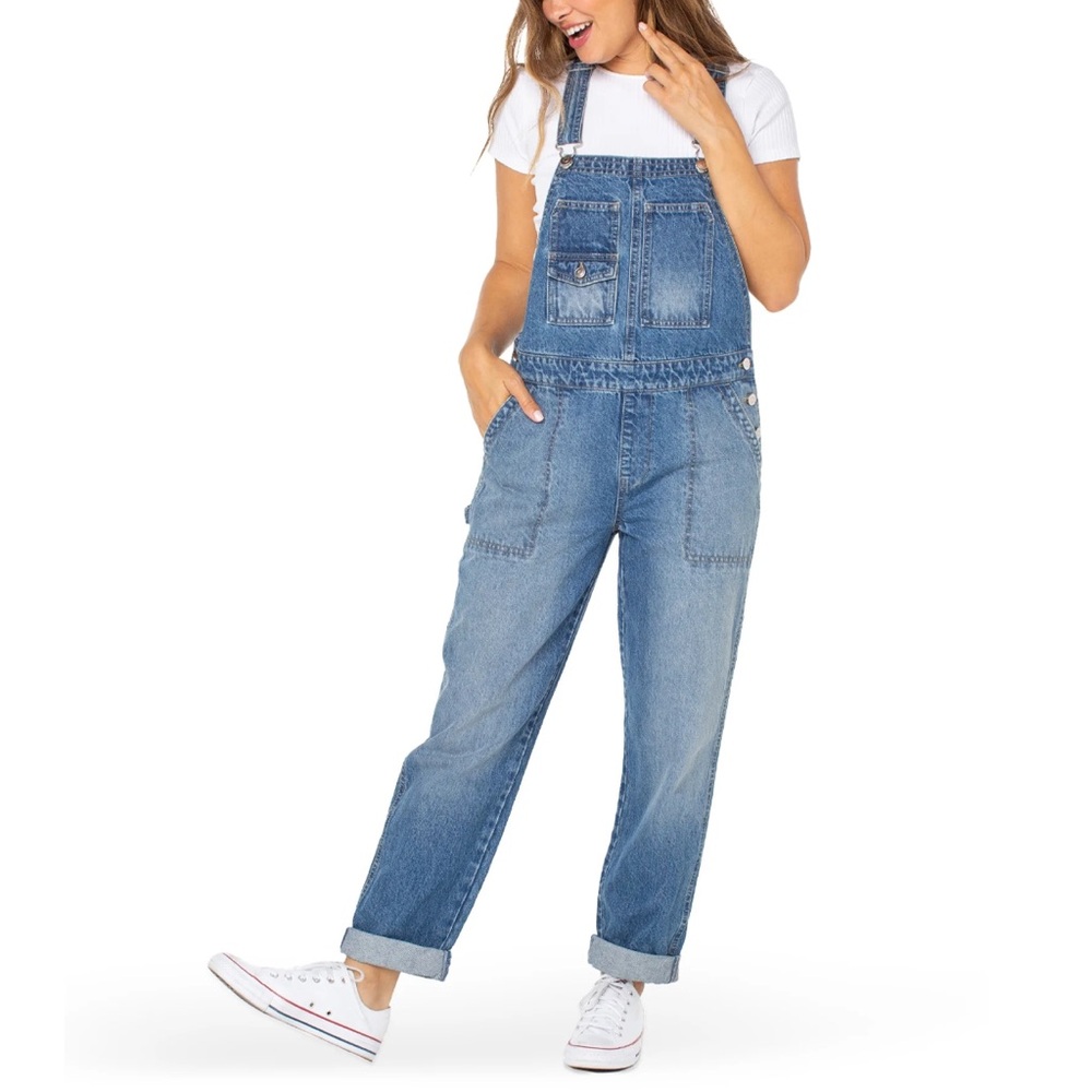 Celebrity Pink Medium Blue Denim Overalls